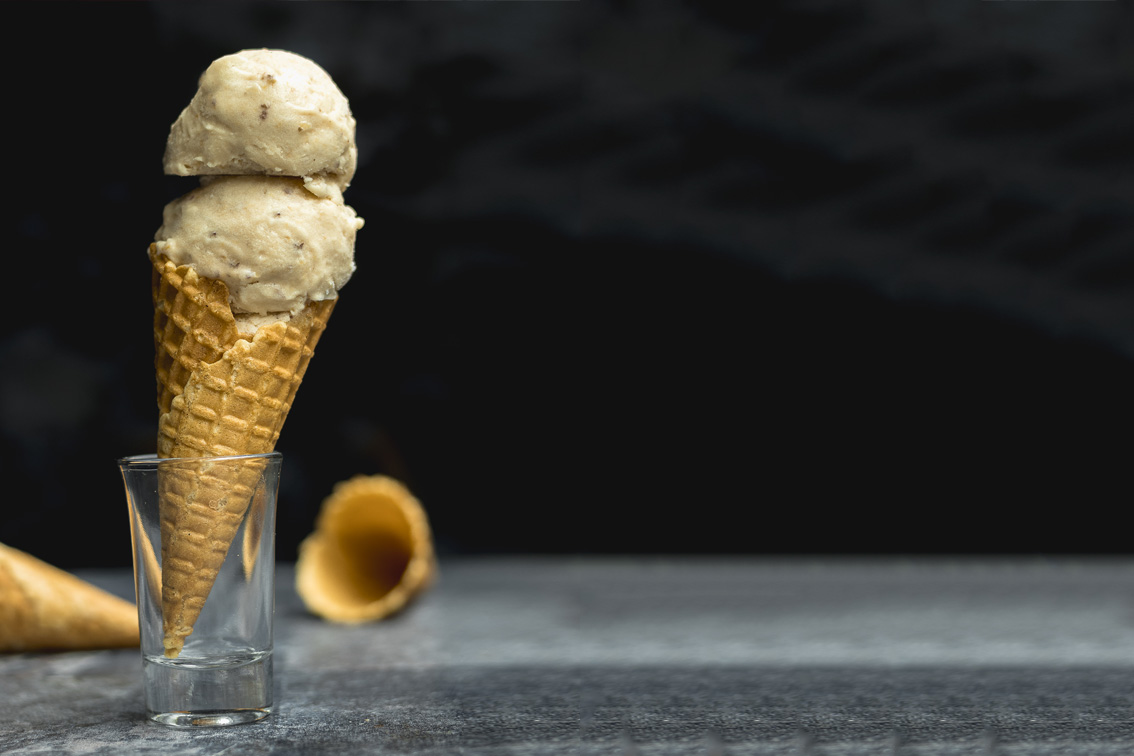 Roasted peach yogurt ice cream True Health magazine